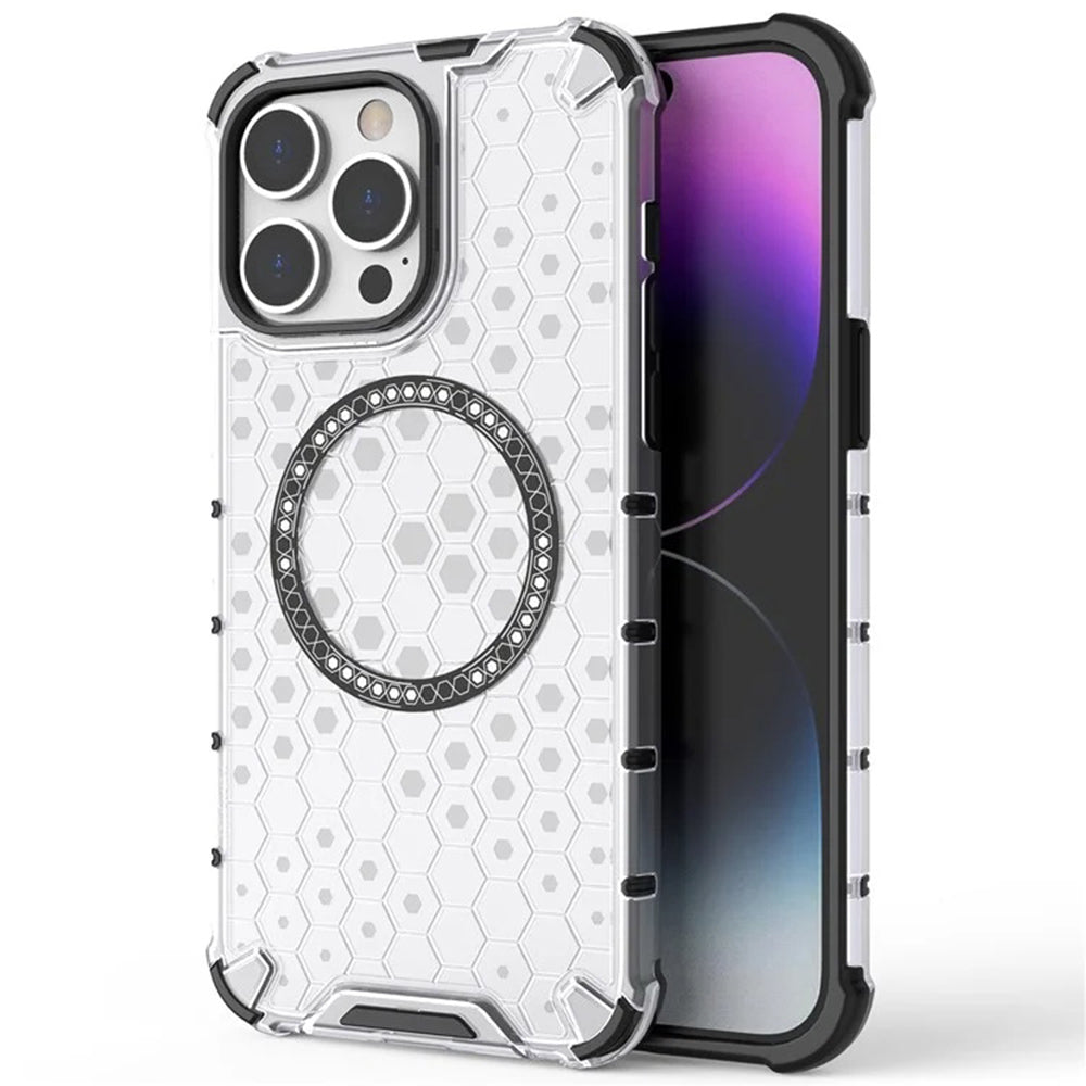 Capa MagSafe para Apple iPhone 14 Pro, Techsuit, HoneyComb Shield, Preta