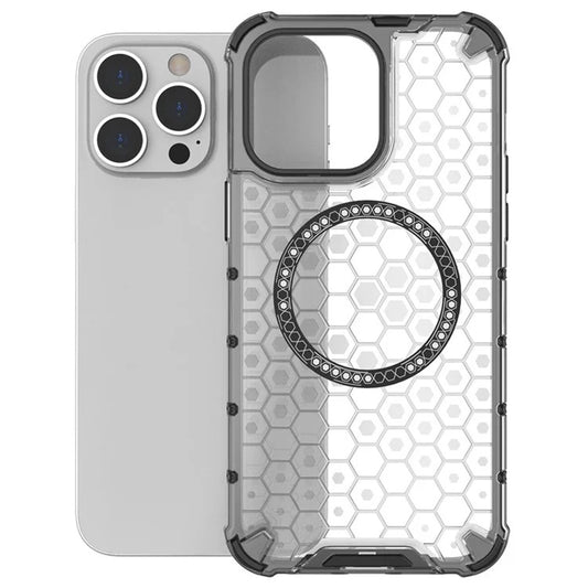 Capa MagSafe para Apple iPhone 14 Pro, Techsuit, HoneyComb Shield, Preta