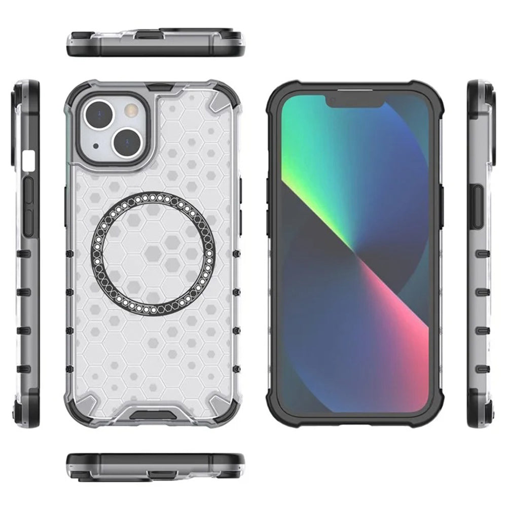 Capa MagSafe para Apple iPhone 14, Techsuit, HoneyComb Shield, Branca