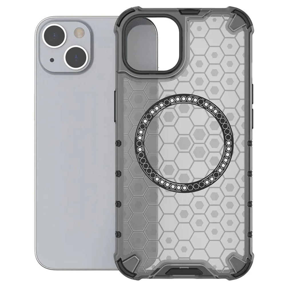 Capa MagSafe para Apple iPhone 14, Techsuit, HoneyComb Shield, Preta