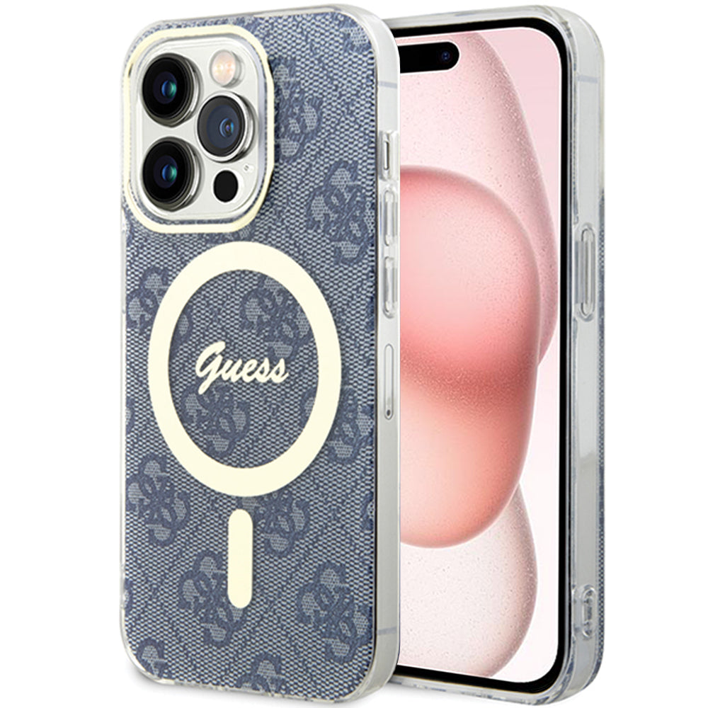 Capa MagSafe para Apple iPhone 15, Guess, IML 4G, Azul