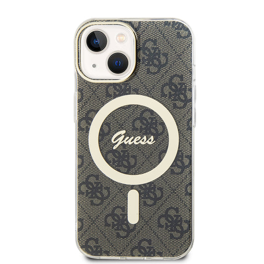 Capa MagSafe para Apple iPhone 15, Guess, IML 4G, Castanho