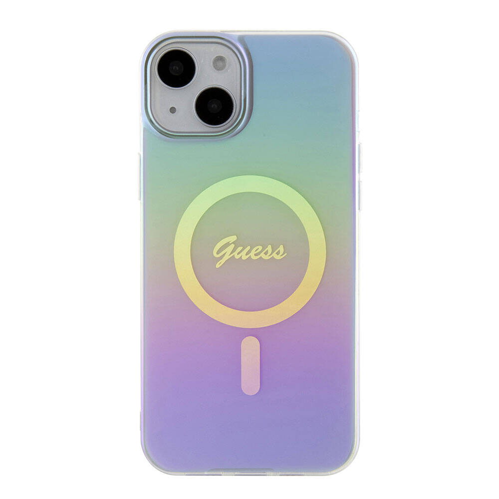 Capa MagSafe para Apple iPhone 15, Guess, IML Iridescente, Roxo