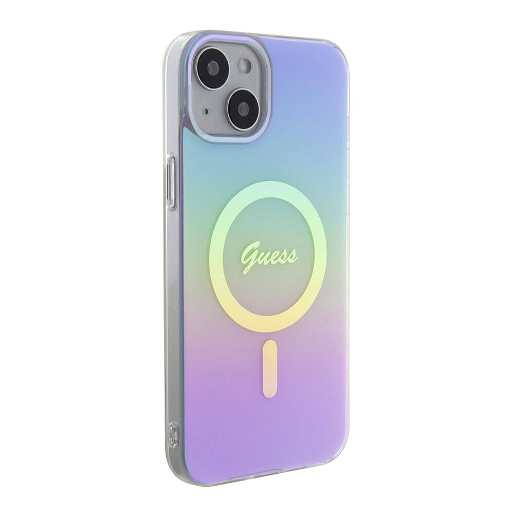 Capa MagSafe para Apple iPhone 15, Guess, IML Iridescente, Roxo