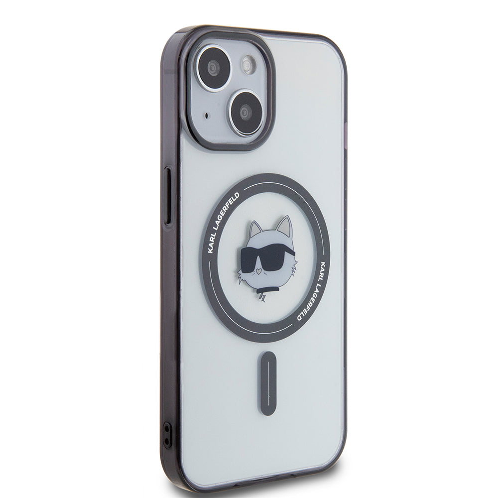 Capa MagSafe para Apple iPhone 15, Karl Lagerfeld, IML Choupette's Head, Transparente