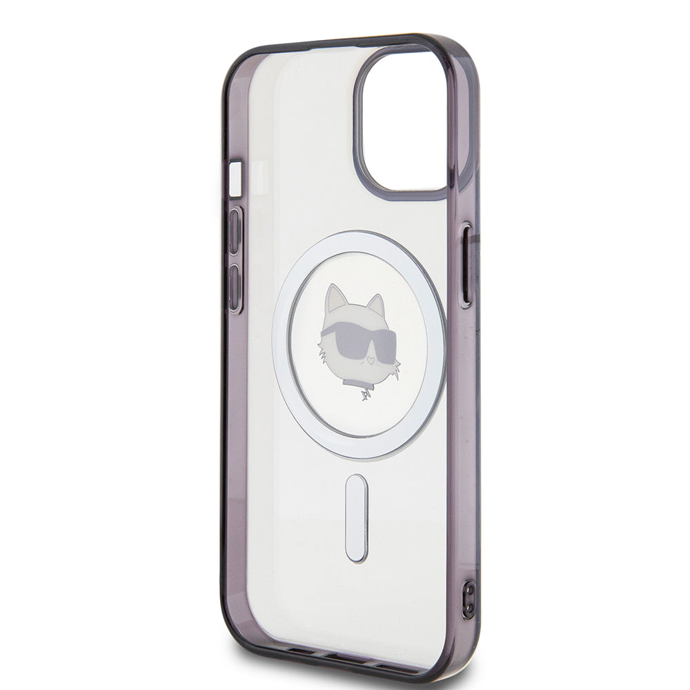 Capa MagSafe para Apple iPhone 15, Karl Lagerfeld, IML Choupette's Head, Transparente