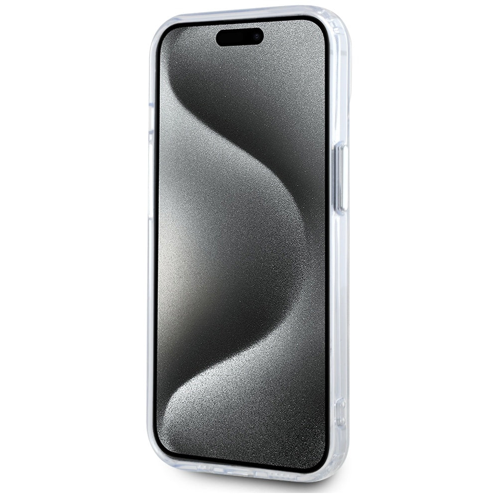 Capa MagSafe para Apple iPhone 15, Karl Lagerfeld, IML Metal Karl's Head, Branca