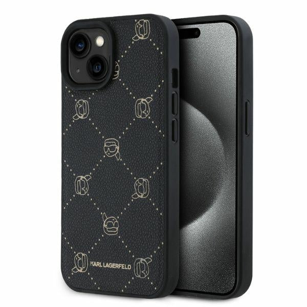 Capa MagSafe para Apple iPhone 15, Karl Lagerfeld, Karl's Head, Preta