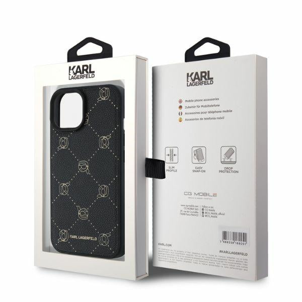 Capa MagSafe para Apple iPhone 15, Karl Lagerfeld, Karl's Head, Preta