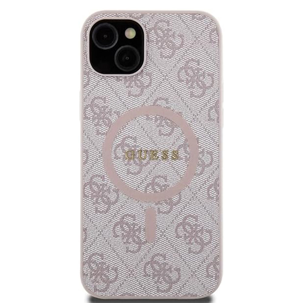 MagSafe Case for Apple iPhone 15 Plus, Guess, 4G Collection, Pink