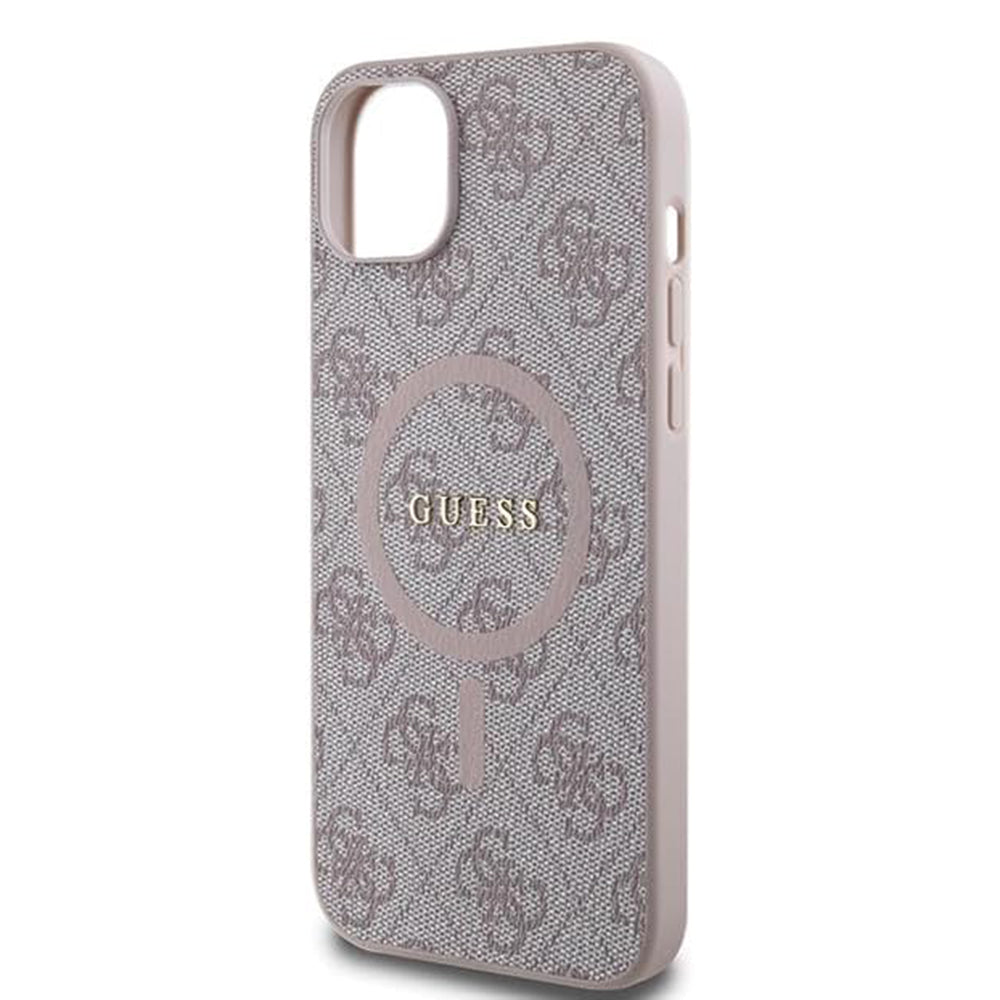 MagSafe Case for Apple iPhone 15 Plus, Guess, 4G Collection, Pink