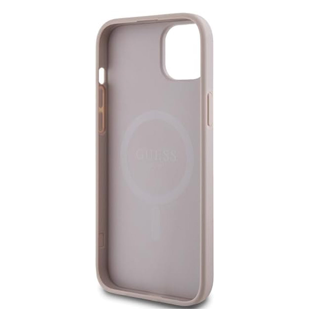 MagSafe Case for Apple iPhone 15 Plus, Guess, 4G Collection, Pink