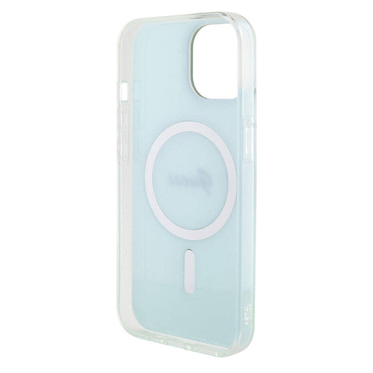 Capa MagSafe para Apple iPhone 15 Plus, Guess, IML Iridescente, Turquesa