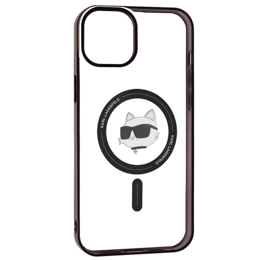 Capa MagSafe para Apple iPhone 15 Plus, Karl Lagerfeld, IML Choupette's Head, Transparente