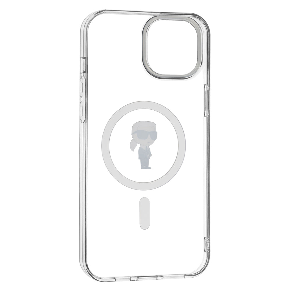 Capa MagSafe para Apple iPhone 15 Plus, Karl Lagerfeld, IML Ikonik Karl, Transparente