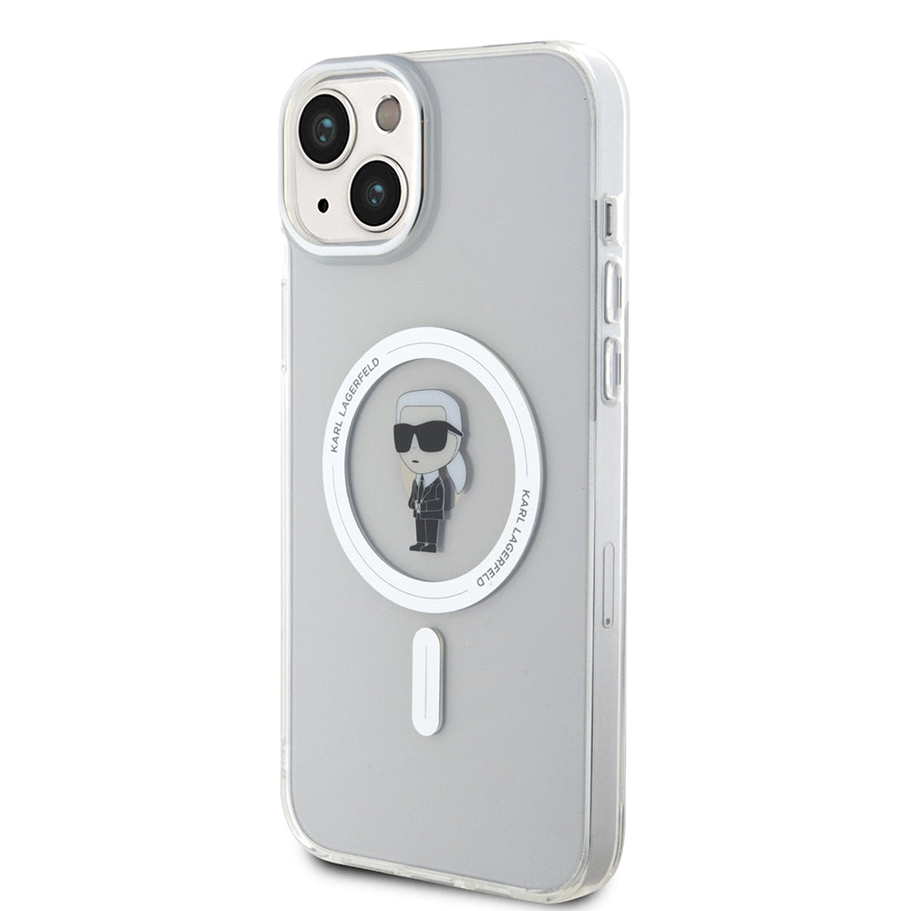 Capa MagSafe para Apple iPhone 15 Plus, Karl Lagerfeld, IML Ikonik Karl, Transparente