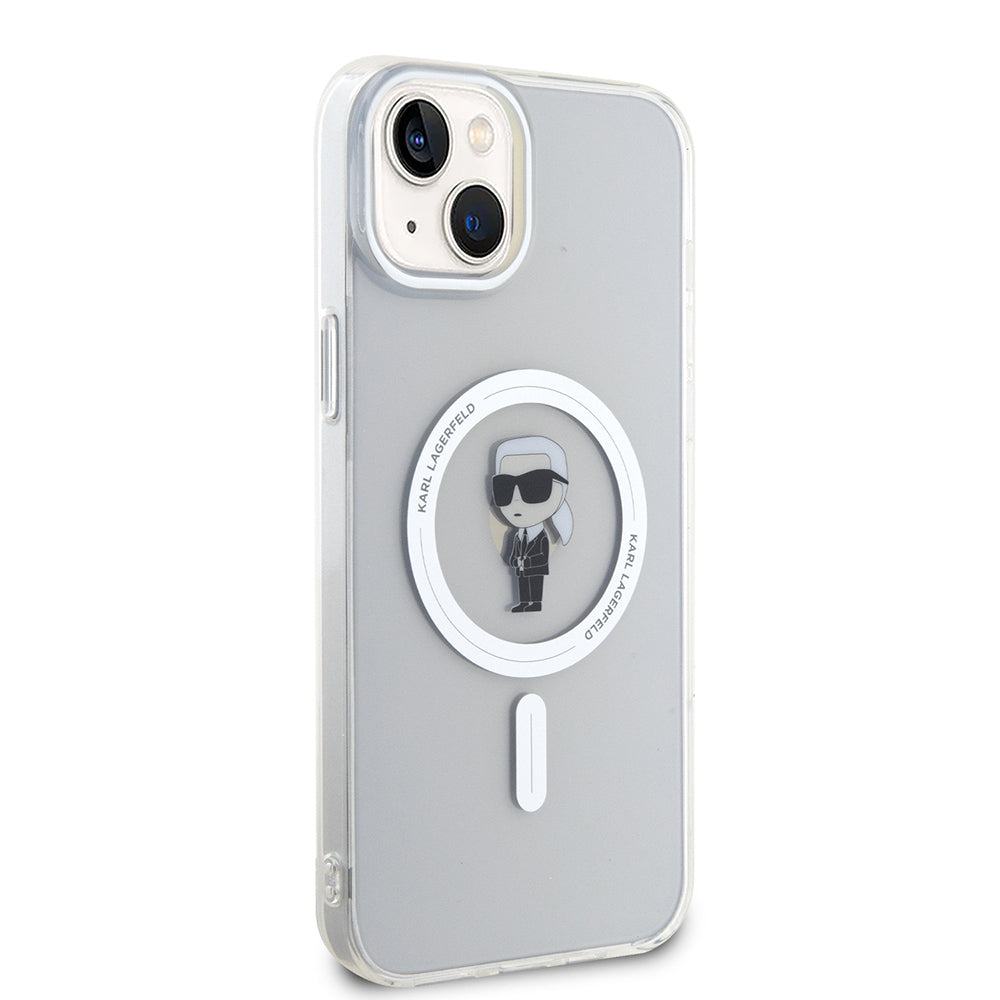 Capa MagSafe para Apple iPhone 15 Plus, Karl Lagerfeld, IML Ikonik Karl, Transparente