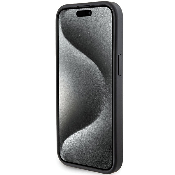 Capa MagSafe para Apple iPhone 15 Plus, Karl Lagerfeld, Saffiano Gripstand Choupette, Preta