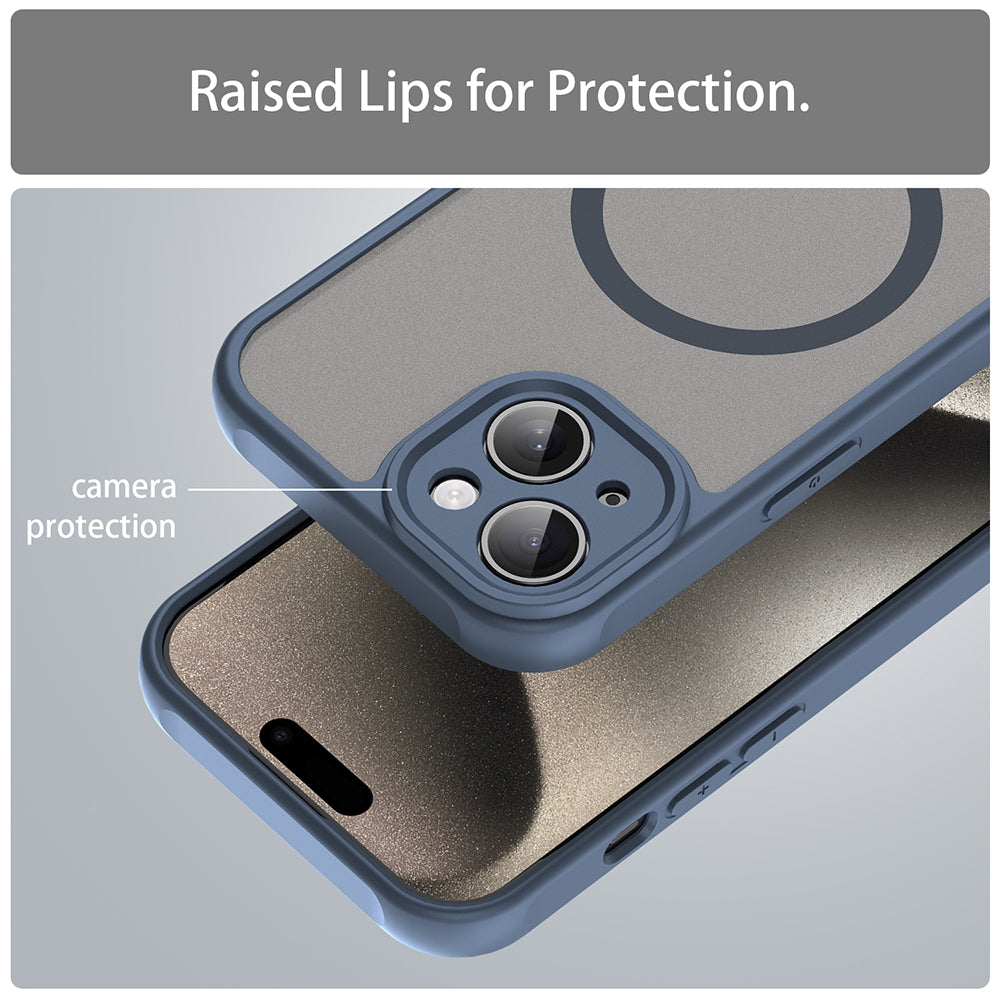 Capa MagSafe para Apple iPhone 15 Plus, Techsuit, HaloFrost II, Azul Marinho