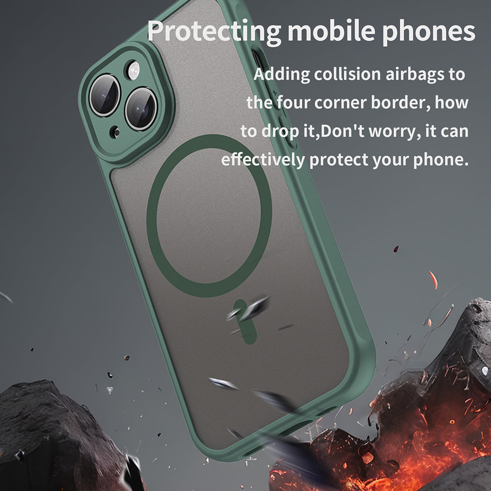 Capa MagSafe para Apple iPhone 15 Plus, Techsuit, HaloFrost II, Verde