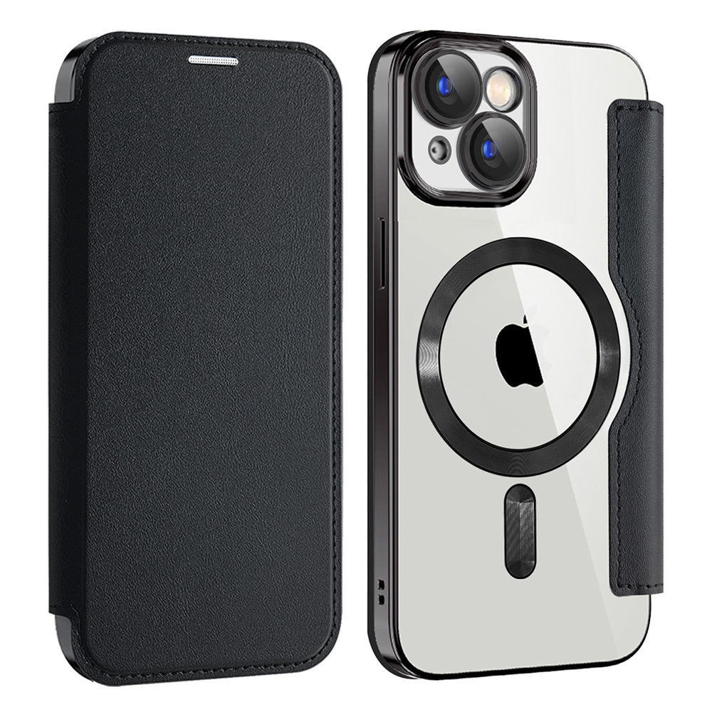 Capa MagSafe para Apple iPhone 15 Plus, Techsuit, SmartMag Book, Preta