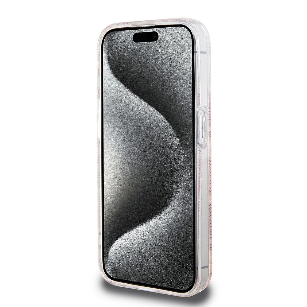 Capa MagSafe para Apple iPhone 15 Pro, Guess, IML Gcube, Rosa