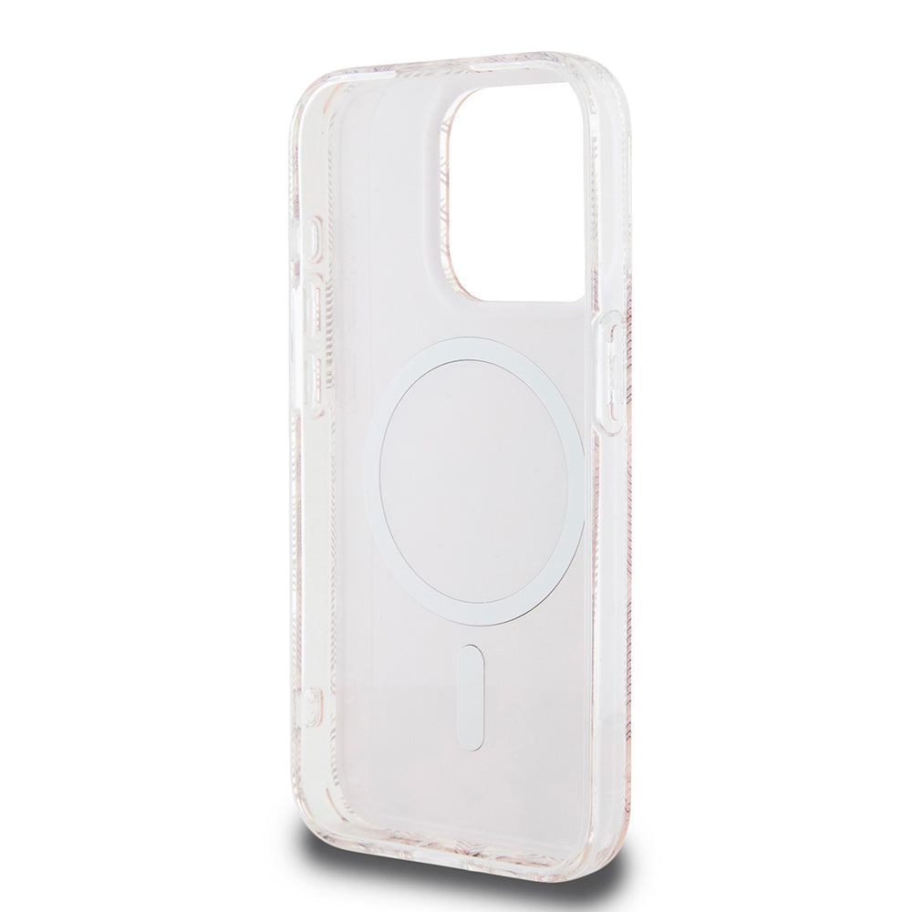 Capa MagSafe para Apple iPhone 15 Pro, Guess, IML Gcube, Rosa