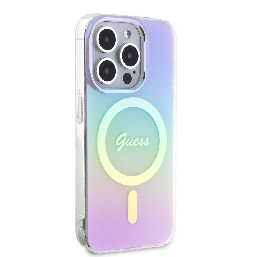 Capa MagSafe para Apple iPhone 15 Pro, Guess, IML Iridescente, Roxo