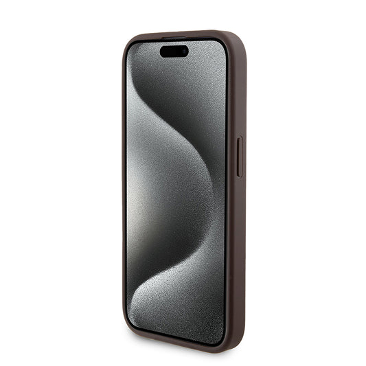 Capa MagSafe para Apple iPhone 15 Pro, Guess, Powerbank 4G Metal Logo, Castanho