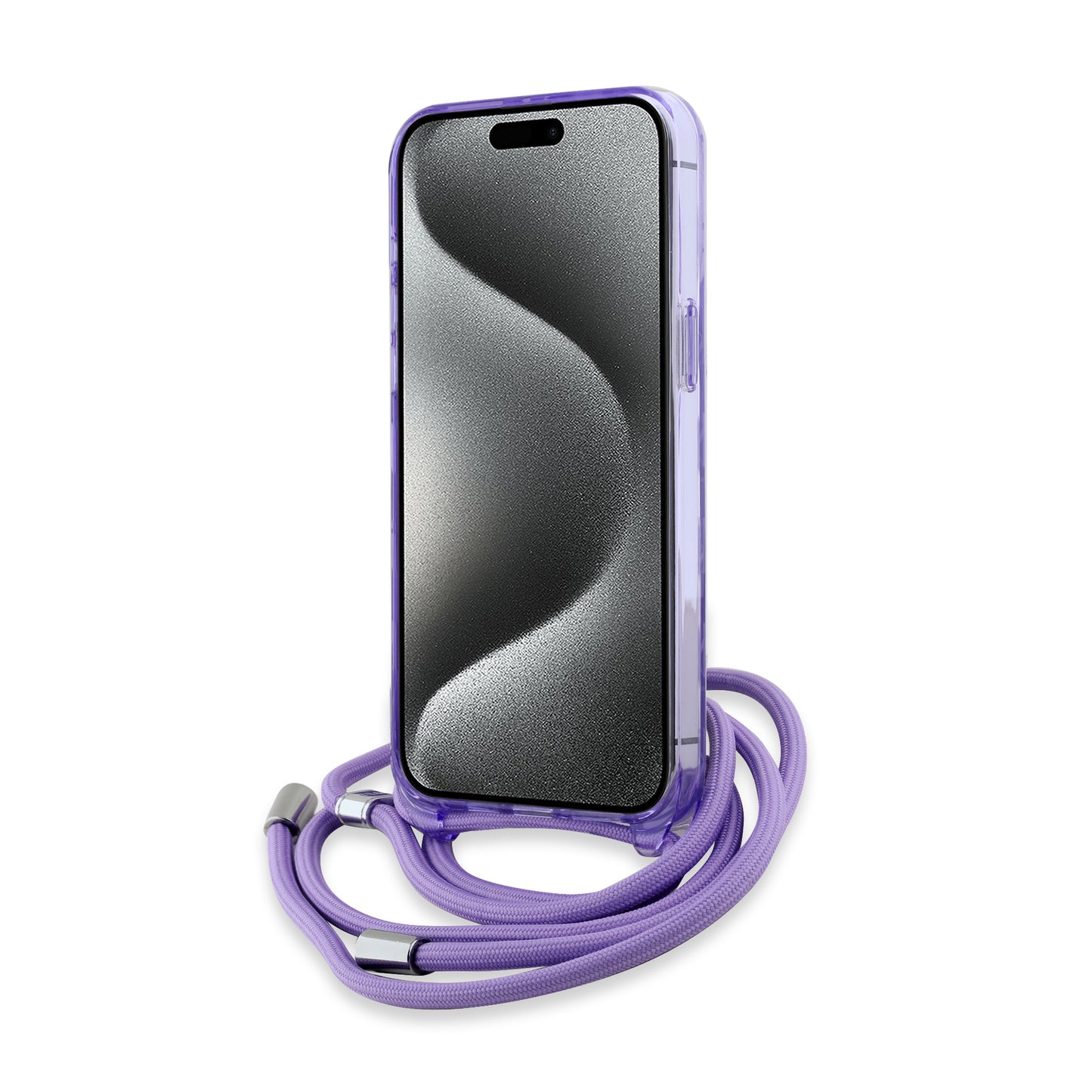 Capa MagSafe para Apple iPhone 15 Pro, Karl Lagerfeld, IML Crossbody Monogram Karl & Choupette's Heads, Roxo