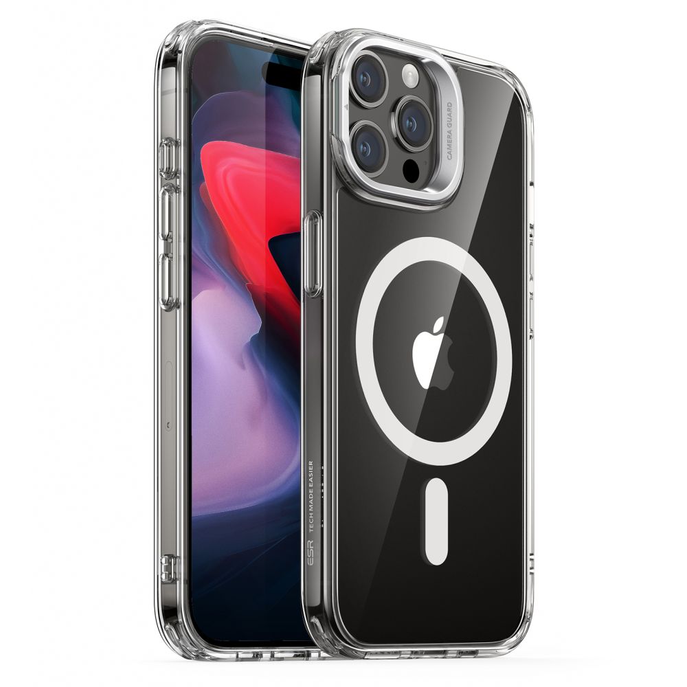 Capa MagSafe para Apple iPhone 15 Pro Max, ESR, Classic Hybrid Kickstand, Transparente