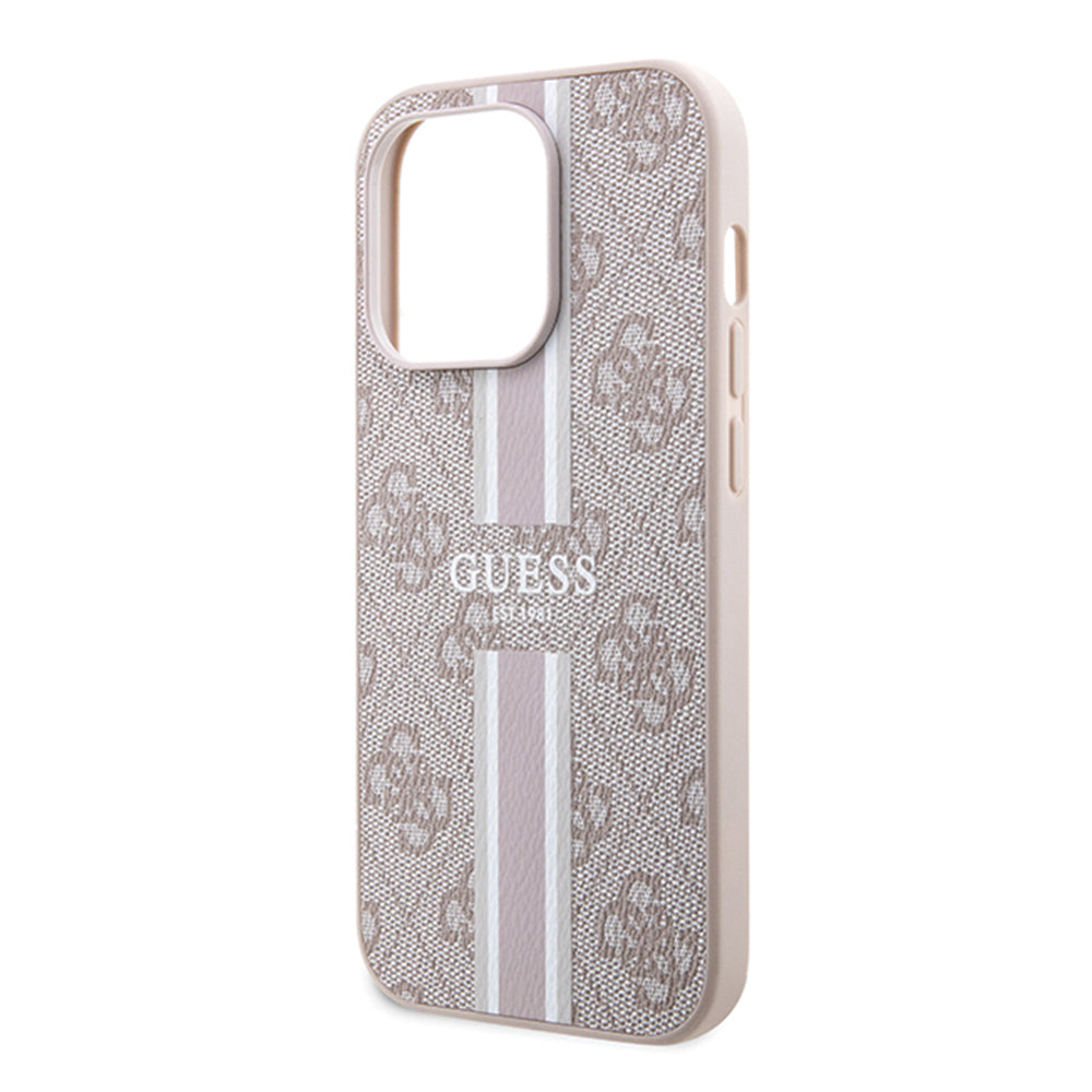 Capa MagSafe para Apple iPhone 15 Pro Max, Guess, 4G Printed Stripes, Rosa