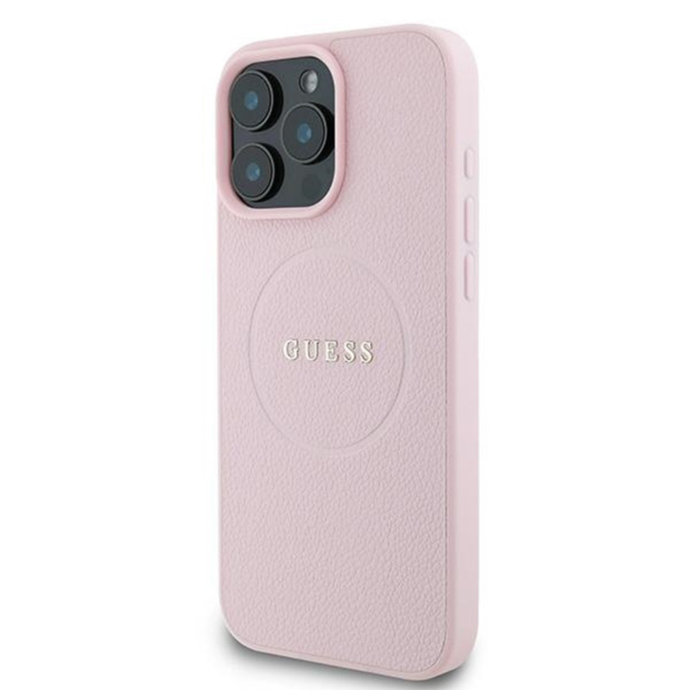 Capa MagSafe para Apple iPhone 15 Pro Max, Guess, Grained Gold Ring, Rosa