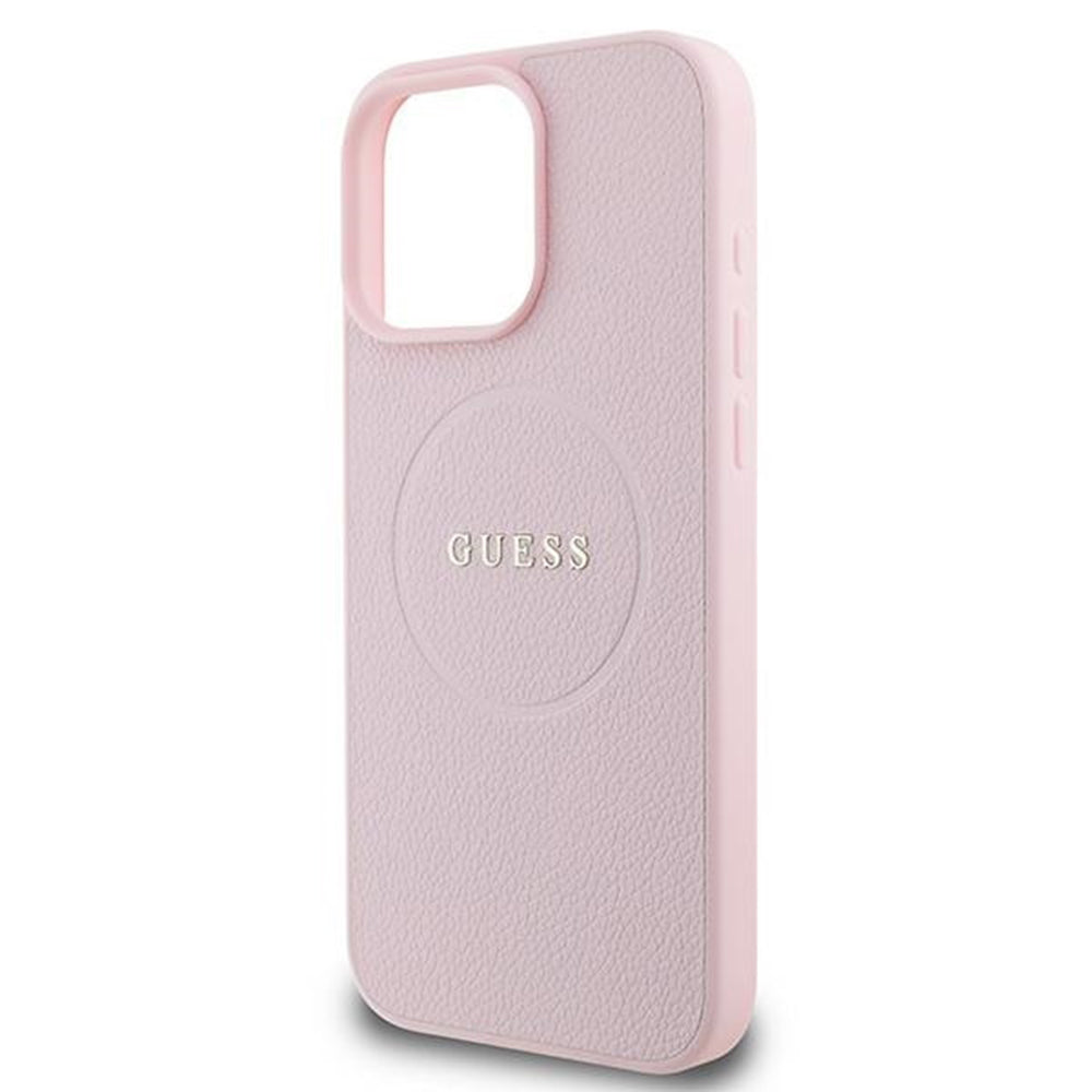 Capa MagSafe para Apple iPhone 15 Pro Max, Guess, Grained Gold Ring, Rosa
