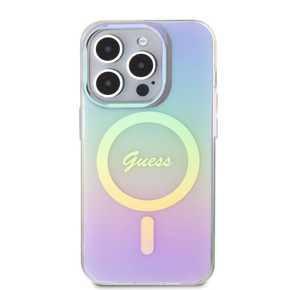 Capa MagSafe para Apple iPhone 15 Pro Max, Guess, IML Iridescente, Roxo