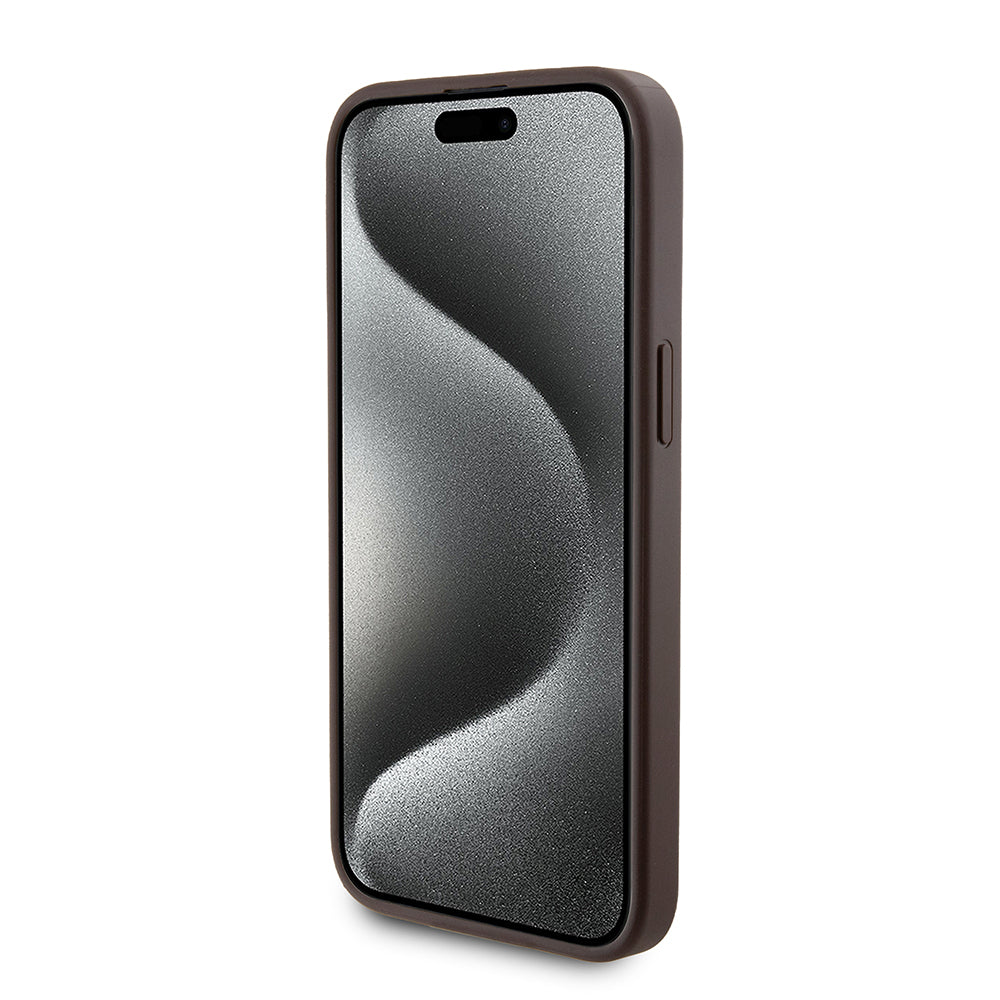 Capa MagSafe para Apple iPhone 15 Pro Max, Guess, Powerbank 4G Metal Logo, Castanho