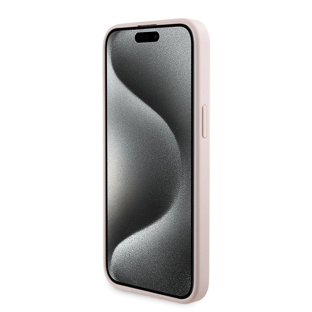 Capa MagSafe para Apple iPhone 15 Pro Max, Guess, Powerbank 4G Metal Logo, Rosa