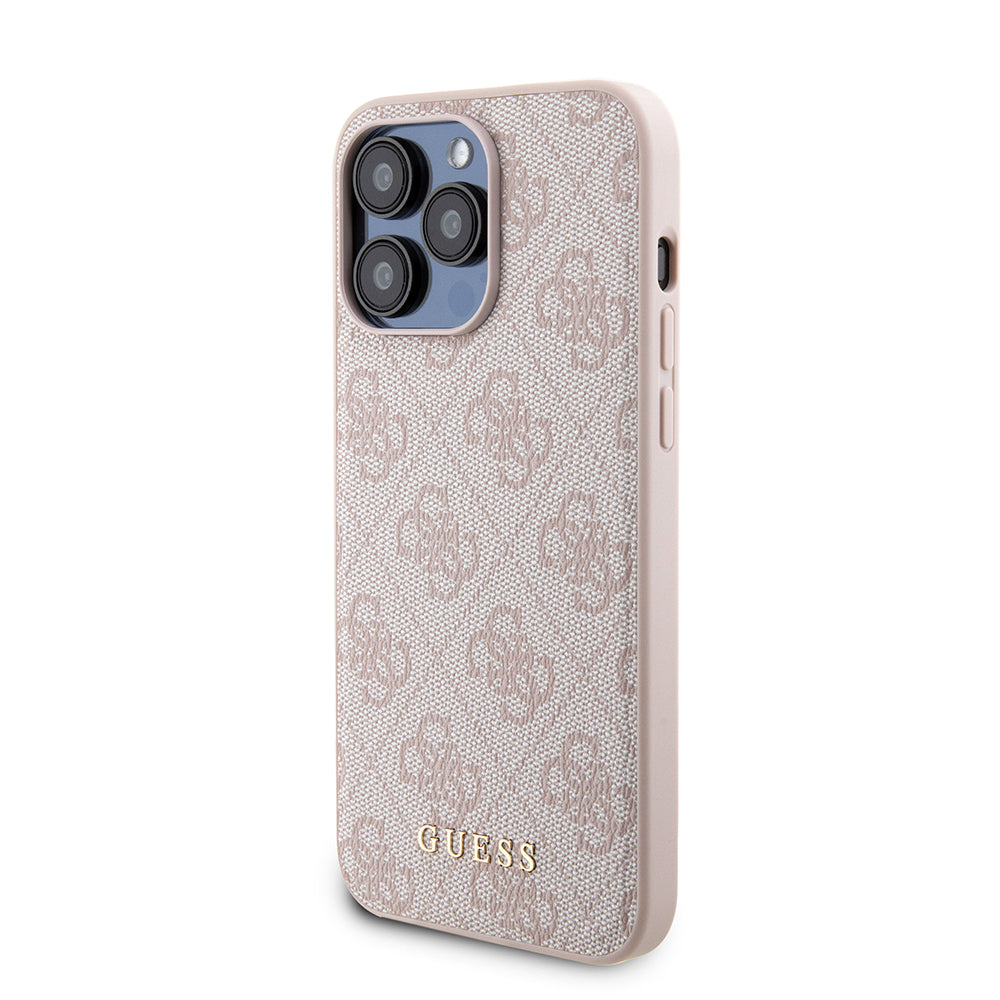 Capa MagSafe para Apple iPhone 15 Pro Max, Guess, Powerbank 4G Metal Logo, Rosa