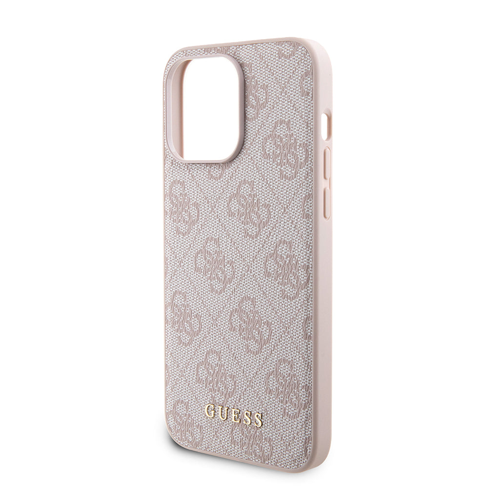 Capa MagSafe para Apple iPhone 15 Pro Max, Guess, Powerbank 4G Metal Logo, Rosa
