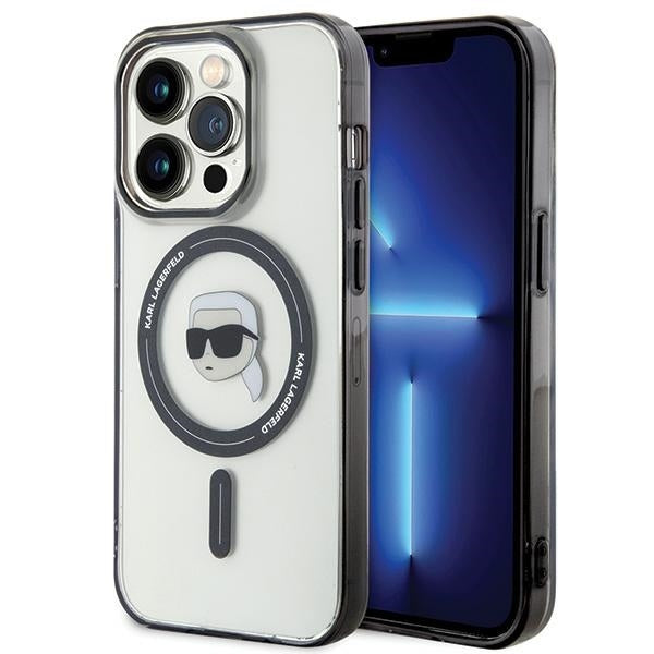 Capa MagSafe para Apple iPhone 15 Pro Max, Karl Lagerfeld, IML Karl's Head, Transparente