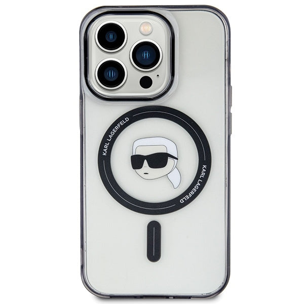 Capa MagSafe para Apple iPhone 15 Pro Max, Karl Lagerfeld, IML Karl's Head, Transparente