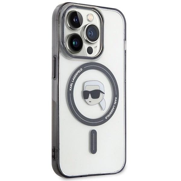 Capa MagSafe para Apple iPhone 15 Pro Max, Karl Lagerfeld, IML Karl's Head, Transparente