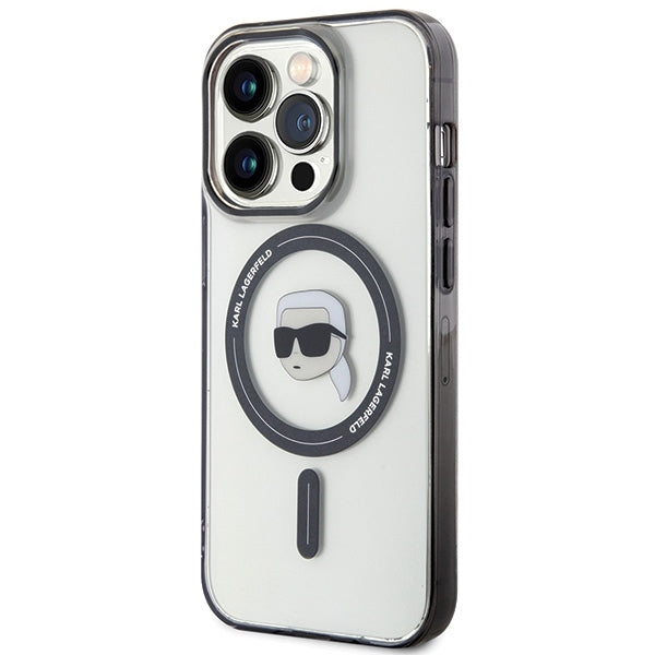 Capa MagSafe para Apple iPhone 15 Pro Max, Karl Lagerfeld, IML Karl's Head, Transparente