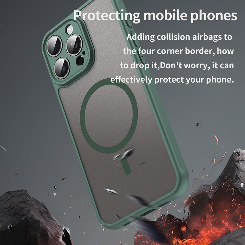 Capa MagSafe para Apple iPhone 15 Pro Max, Techsuit, HaloFrost II, Verde