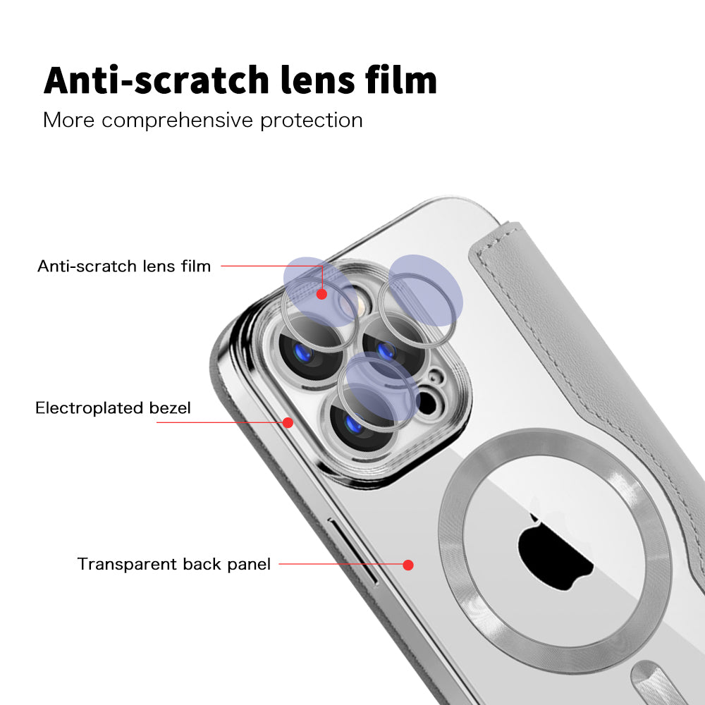 Capa MagSafe para Apple iPhone 15 Pro Max, Techsuit, SmartMag Book, Cinzento