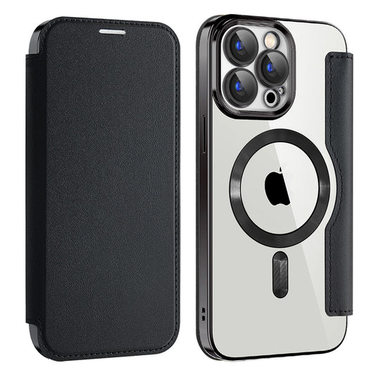 MagSafe Case for Apple iPhone 15 Pro Max, Techsuit, SmartMag Book, Black