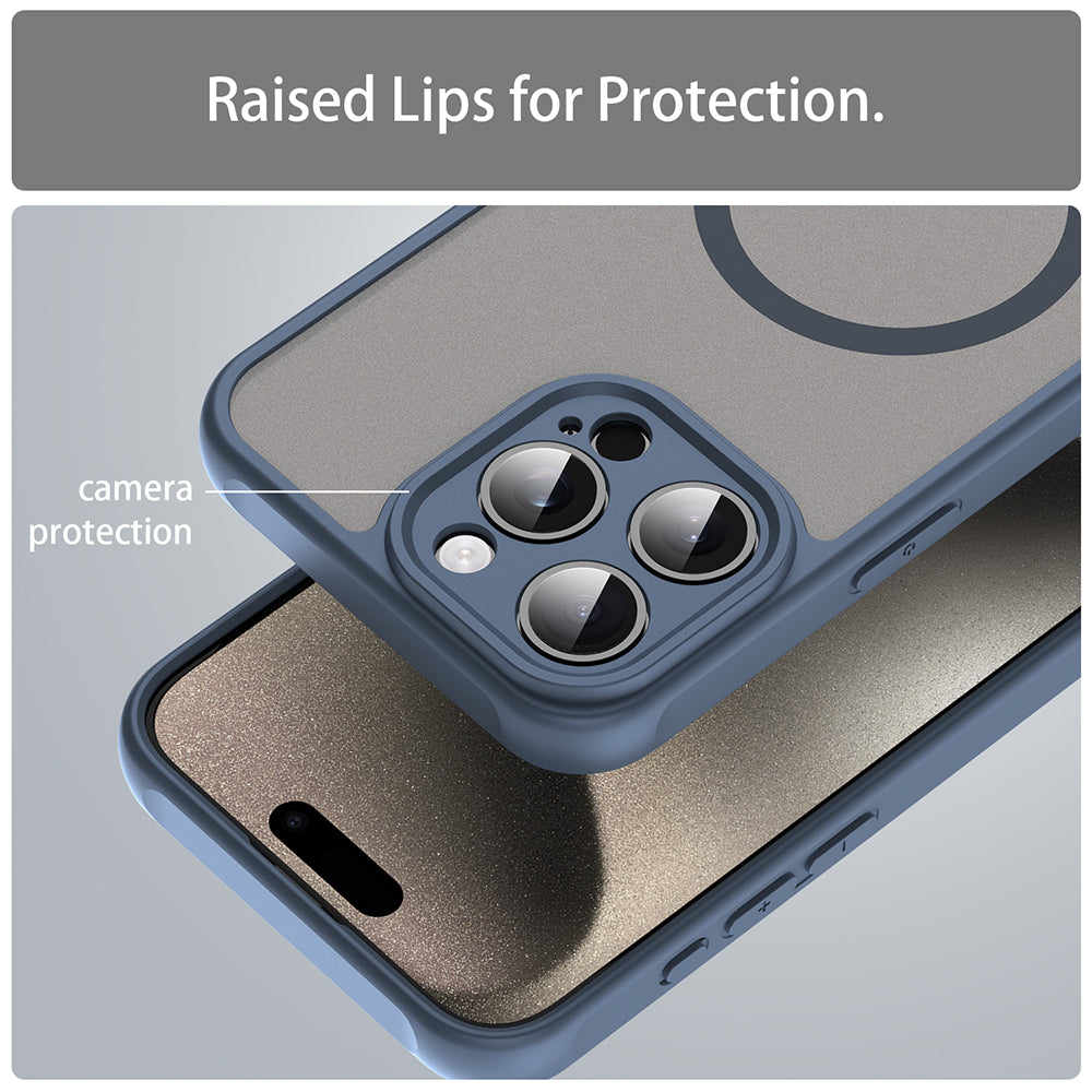 Capa MagSafe para Apple iPhone 15 Pro, Techsuit, HaloFrost II, Azul Marinho
