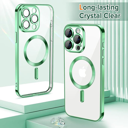 Capa MagSafe para Apple iPhone 15 Pro, Techsuit, Luxury Crystal, Verde Claro