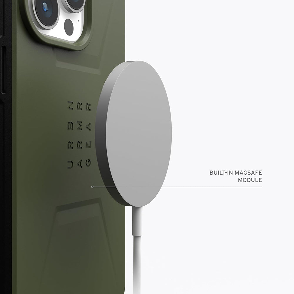Capa MagSafe para Apple iPhone 15 Pro, Urban Armor Gear, Civilian, Verde