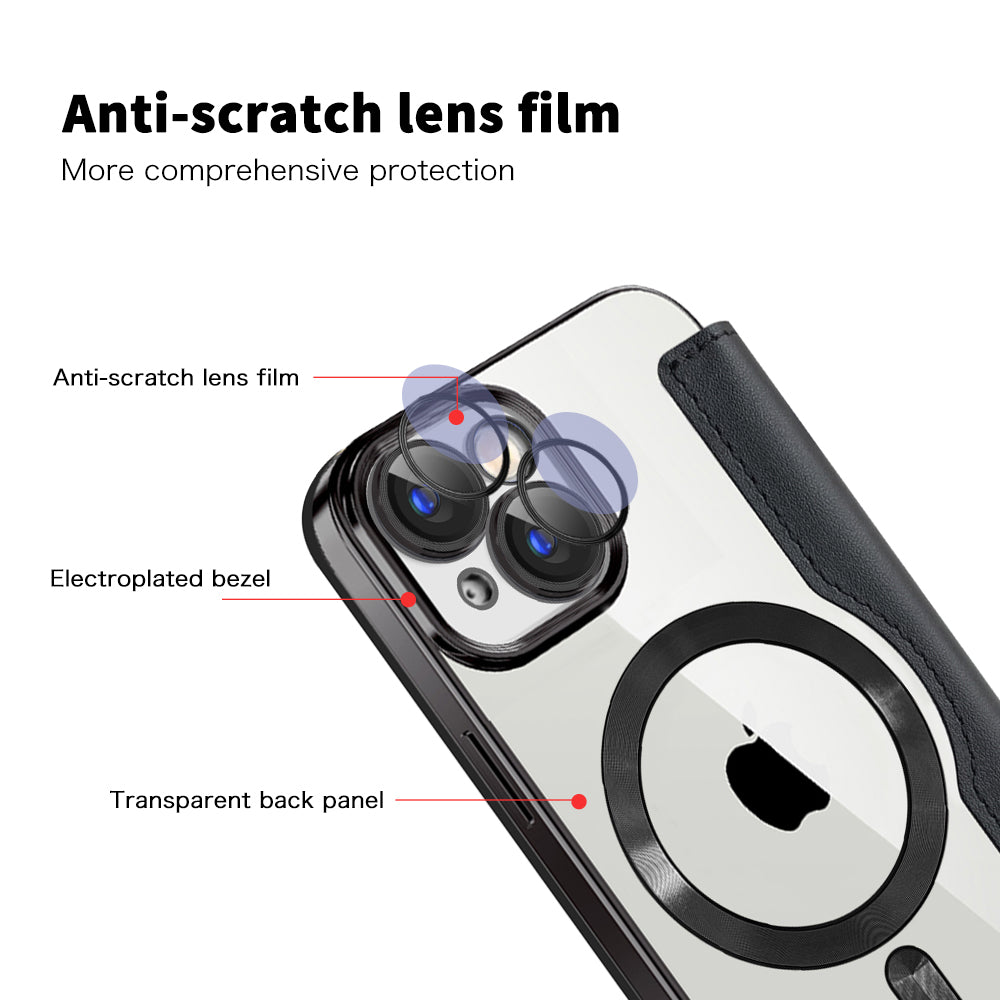 Capa MagSafe para Apple iPhone 15, Techsuit, SmartMag Book, Preta